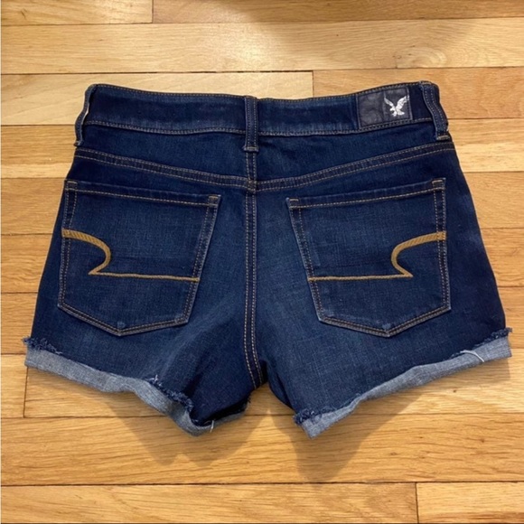 American Eagle Outfitters Hi Rise Shortie Jean Shorts Size 4 - Picture 2 of 5